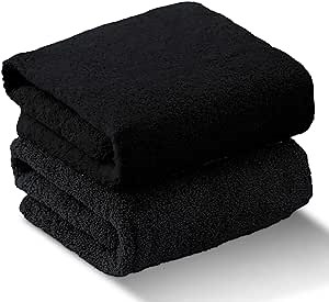 Green Essen Black Bath Towels Set of 2 Oversized Shower Towel 35x70 Towels for Bathroom Highly Absorbent Pool Towels Plush Spa Towel Luxury Cozy Hotel Towel Set