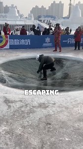 Smart Way to Escape an Ice Pit #IceSafety #SurvivalTips #SlipperySurface #SmartEscape #WinterHacks | Satisfying Videos