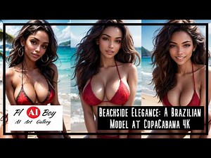 4K AI LOOKBOOK | AI Models | Beachside Elegance: A Brazilian Model at Copa Cabana Photo Shooting 4K