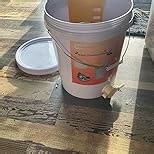 Honey Bucket 5 Gallon Beekeeping Supplies-Honey Gate & Stainless Steel Double Sieve Honey Strainer Honey Filter Bag Uncapping Tank Holder Honey Harvesting Equipment Beekeeping Kit (5 PCS/Set)