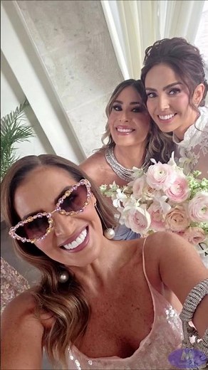 Karla Díaz dances with Regina Murguía, Melissa López and Angie Taddei of JNS at her wedding to Da...