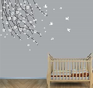 Flower Wall Stickers, Branch Decals, Girls Room Decals