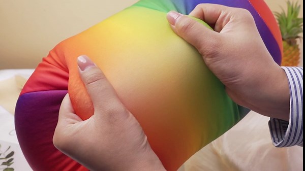 Huwena 2 Pcs Microbead Pillows 6.3 x 11.8 Inch Neck Lumbar Body Support Microbead Travel Pillows Microbead Bolster for Sleeping Chair Bed Plane Car Travel(Rainbow Style)