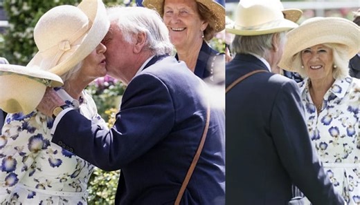 Queen Camilla exchanges kisses with ex-husband Andrew Parker Bowles
