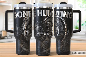 Turkey Hunting 40oz Tumbler Laser Engraving Wrap, Gone Hunting Tumbler Wrap Svg, Laser Engraved Svg,laser Engraving Svg,svg for Laser Rotary - Etsy