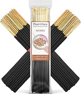 Myrrh Exotic Incense Sticks 7 Inch - Bulk 1 Bundle 85 to 100 Sticks - Natural 7" Long Lasting Aroma That Burns for 30 to 45 Minutes.