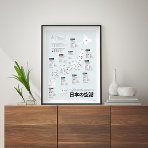 Japan Airports Map Poster (digital Download) - Etsy Canada