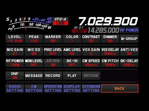 Yaesu FT-DX10 - Enabling CW Auto Mode / CW Freq Display