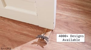 IndianShelf 1 Piece Wood Decorative Door Stoppers for Bottom of Door- Green Heavy Duty Non Slip Rubber Base Door Wedges- Sturdy Floor Door Stop for Inside and Outside