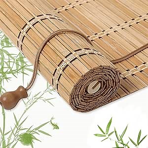 Bamboo Blinds for Interior Windows, Custom Bamboo Shades for Indoor Windows, Roller Shades for Indoor Window and Outdoor Patio, Easy to Install for Decks, Porches, Backyards