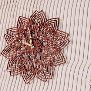 Mandala Wall Clock, Yoga Wall Clock, Wooden Minimalist Wall Silent Clock, Mandala Wall Decor, Flower Wall Clock, Unique Boho Wall Clock - Etsy