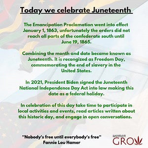 Today, we celebrate Juneteenth. | Women Grow | Facebook
