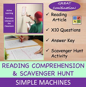 Simple Machines Reading Passages & Scavenger Hunts Bundle