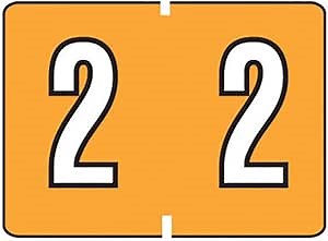 Smead Numeric Color-Coded Label, Label Roll, 2, Light Orange, 500 Labels per Roll (22002)