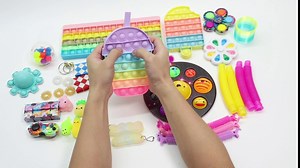 Cheap Big Keyboard Fidget Packs Anti-Anxiety Tools, Pop Fidget Block Set Stress Relief Toys for Adults Kids, Sensory Fidget Toys Pack with Marble Mesh Anxiety Pop Tube Packs (Pack#3)