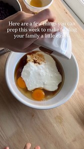 Feeding your family real food doesn’t have to feel hard… it just gets easier when a few things are already prepped. 🤍 This is the kind of simple prep that takes a little time up front and gives it back to you all week long. Breakfasts are ready. Snacks are handled. And you’re not scrambling when everyone’s hungry. Here’s what I prepped this week: • Blueberry Breakfast Bake • Homemade NutriGrain Bars(exclusive recipe inside my recipes app!) • Blueberry Frozen Yogurt Treats • Honey Whole Wheat Sa