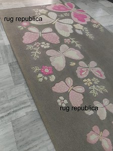 5x8 Hand-tufted Wool Butterfly Rug – Pink Floral Nursery Decor - Etsy UK