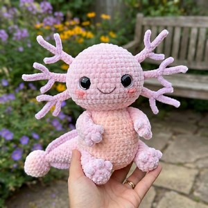 Modèle au crochet rose axolotl amigurumi, peluche kawaii (modèle PDF) - Etsy France