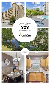 Pigeon Forge Riverside Vacation Rental: Sleeps 6, Licated downtown at Cedar Lidge Condos on the River. 2 King Bd/2 Baths Full Kitchen Outdoor Pool & Hot Tub Free Dollywood Tickets & MORE #pigeonforge #gatlinburg #tennessee #smokymountains #vacation #dollywood #travel #sevierville #smokies #knoxville | Smoky Mountain Escapes | Facebook