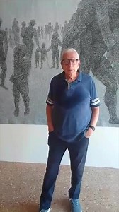 27 reactions | Ramiz Hakim, his wife Katrine and neighbor Helen from Denmark visiting the Palestine Museum US architectural exhibit (Venice, Italy) “From Palestine: Our Past, Our Future.“ In background, artwork by John Halaka titled “Stripped of Their Identity and Driven From Their Land,” ink and rubber stamp. The entire 90”x25” drawing was made with two rubber stamps with the words “forgotten survivors.”#palestinemuseumus #freepalestine | Palestine Museum US | Facebook