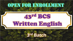 43rd BCS Written English: 3rd Batch - 27th January 🎯 Written English for 43rd BCS Written 💻 Number of Class: 30 with 3 Solution Classes Number of Exam: 5 [3 Partial 2 Full length Model Test] Class Duration: 1.5Hours [Comprehension Classes- 2hours] Classes:: 3 days in a week ⏰ Batch Time: 8.15pm Class Start: 27th January - Thursday Class Days: Sunday-Tuesday-Thursday PDF: Comprehensive each Classes will have pdf 🎥 Record: All Classes will be Recorded [except 7 Free Hand Writing Classes] 💻Clas