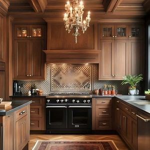 [Hot Item] High-End Custom Kitchen Wooden Furniture Design Modern Kitchen Furniture Custom-Made Classic Kitchen Cabinets