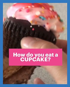 2K views · 19 reactions | YOU’VE been eating your cupcake WRONG!?! 療 Apparently this is the proper way to eat a cupcake….what do you think? Would prevent from getting frosting on your nose 藍療 . . . . . . . . . . #cupcakeday #cupcake #frosting #yummy #nationalcupcakeday #dessert #sandwhich #clever #newtrend #tryit | 98.1 CHFI | Facebook