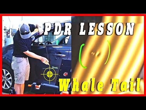 PDR Tutorial Whale 🐳 Tail - Dents - Tight access- Dent Repair explained