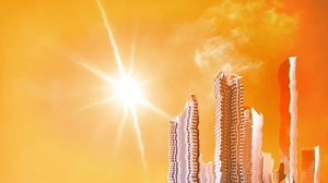 Orange Sky Melting High-rise Buildings Shining Stock Footage Video (100% Royalty-free) 3995067473 | Shutterstock