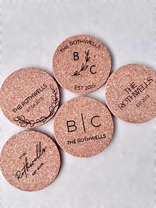 Personalized Engraved Cork Coasters | Custom Wedding Favours, Logo Coasters, Engraved Gift Idea for Couple, Housewarming Gift Coasters - Etsy Canada