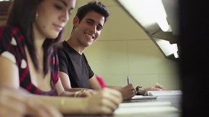 Happy Student Studying Writing Portrait Hispanic Stock Footage Video (100% Royalty-free) 3776180 | Shutterstock