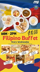 Enjoy the Filipino Buffet EVERY WEDNESDAY at the Port of Call Club located on White Beach Naval Facility.❤😄 | Navy MWR, Okinawa