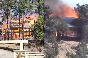 HUGE fire destroys buildings & triggers power outages as schools evacuated