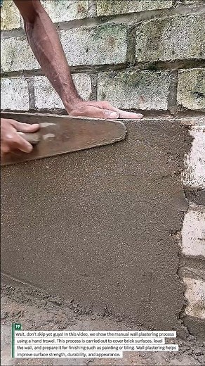 Manual Wall Plastering Process | Traditional Masonry Technique Explained.