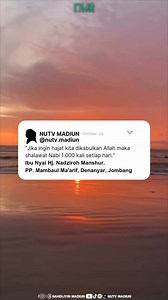 “Jika ingin hajat kita dikabulkan Allah maka shalawat Nabi 1.000 kali setiap hari.” — Ibu Nyai Hj. Nadziroh Manshur PP. Mambaul Ma'arif, Denanyar, Jombang • #nahdliyin #ibunyaihjnadzirohmanshur #wanita #quotes #qoutesoftheday #tvnukotamadiun #motivasi #nahdliyyinmadiun #islamicquotes #womanempowerment #katawanita #ppmambaulmaarif #ponpesmambaulmaarif #ulamaperempuan #nahdliyinmadiun #nawaning #perempuan #nuwoman #womantalk #ulamanusantara #inspirasi #nutvkotamadiun #nahdliyyin #nahdlatululama #n