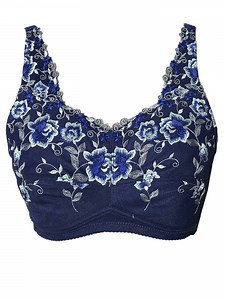 BIMEI Women's Post Surgery Mastectomy Bra with Pockets Surgical Lace Contour with a Full Profile Wire Free Fashion Everyday Bra 8466,Blue,40A - Walmart.com