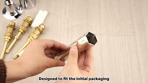 39619 3 Handle Bathtub and Shower Remodel/Rebuild Trim Kit Fit for Price Pfister Verve Faucets, Shower Faucet Knob Kit Includes 12H-2H 12H-2C 12H-18D Stems, Chrome knob Handle and Flange Base