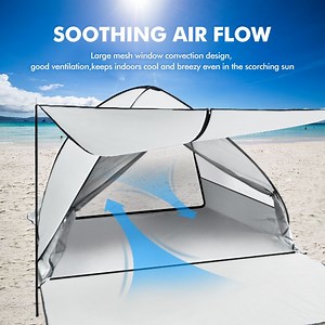 [Hot Item] Beach Shade Tent Portable Beach Tent Sun Shelter Canopy Easy Setup Cabana Beach Tent