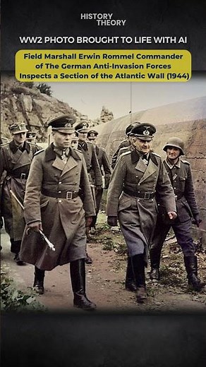 WW2 Photo Brought to Life: Field Marshall Erwin Rommel Inspects a Section Of The Atlantic Wall