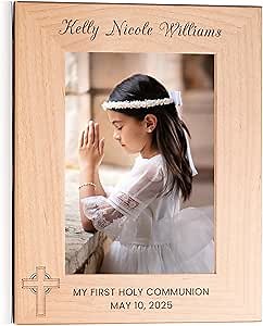 Lifetime Creations First Communion Frame for Girls or Boys: Personalized First Holy Communion Frame, First Communion Gifts, 1st Communion Picture Frame, Primera Comunion (Holds 5x7 Inch Portrait Photo)