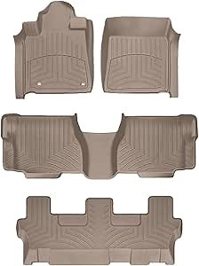 WeatherTech FloorLiner HP Custom Fit Floor Mats for Toyota Sequoia Full Set (454081IM-45093-4-6IM), Tan