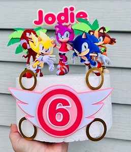 Sonic Cake Topper, Sonic Happy Birthday, Sonic Party, Cake Topper Girls, Sonic Pink - Etsy