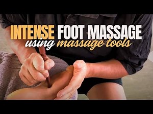Foot massage. Foot reflexology using massage tools. Part 2 of Brandon massaging Skyler in NZ