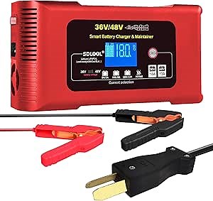 Golf Cart Charger 36V 18A and 48V 13A, Car Battery Charger Smart Trickle Charger Lithium LiFePO4 Lead-Acid AGM/Gel/SLA Battery Charger for Club Car EZGO & Yamaha with Crowfoot Plug