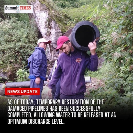 #summittimes #NewsUpdate Temporary Restoration of Damaged Water Pipeline at 9th Mile Completed; Full Repairs to Continue Tomorrow Amid Ongoing Supply Disruptions in Gangtok | Summit Times