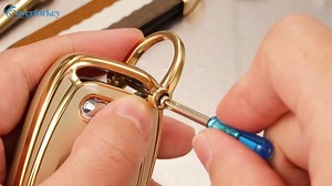 for Audi Key Fob Cover with Nylon Webbing Keychain, Fashionable Matte Metallic Soft Case for for Audi A3-A8 Q5 Q8 R8 RS4-RS7 S4-S8 SQ5 (Rose Gold, B)