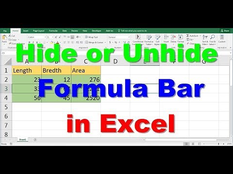 How Hide or Unhide Formula Bar in Excel