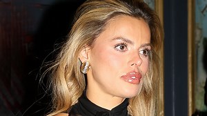 Brooks Nader goes braless under sheer top in Paris with Lauren Sanchez