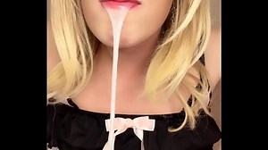 Chastity Sissy Throat Training And Plapping Orgasm - Huge Cum Squirt And Swallow Jessica Blooom