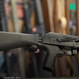1.4M views · 660 reactions | Automatic weapons are illegal, but bump stocks, which attach to guns to allow them to simulate automatic fire, are not. (via HuffPost) | Yahoo News | Facebook